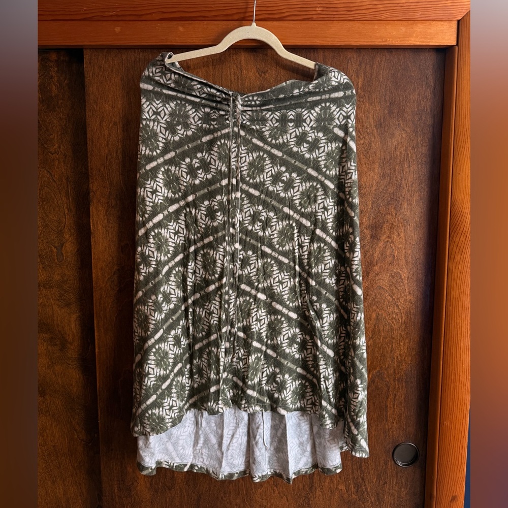Patagonia Olive Patterned High Low Skirt or dress
